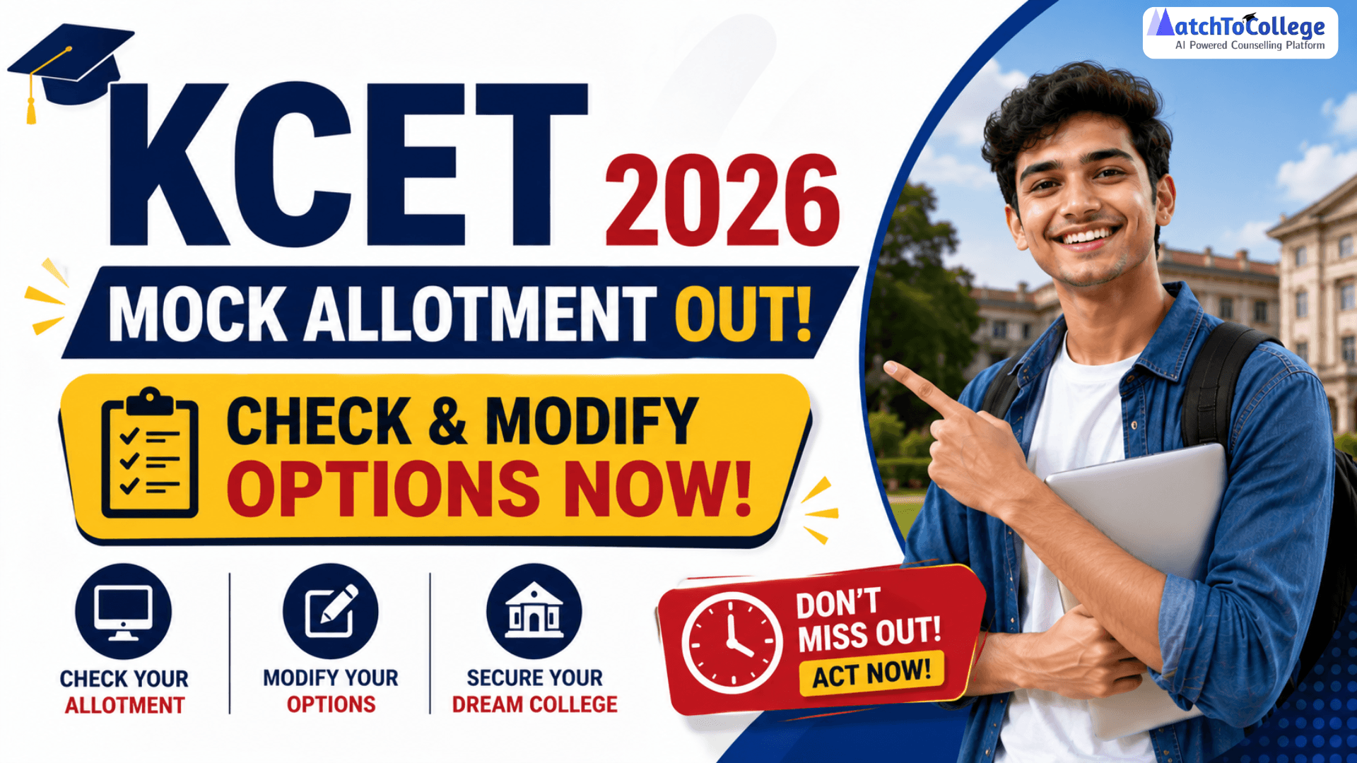 KCET 2026 Mock Allotment Out: Check & Modify Options Now!