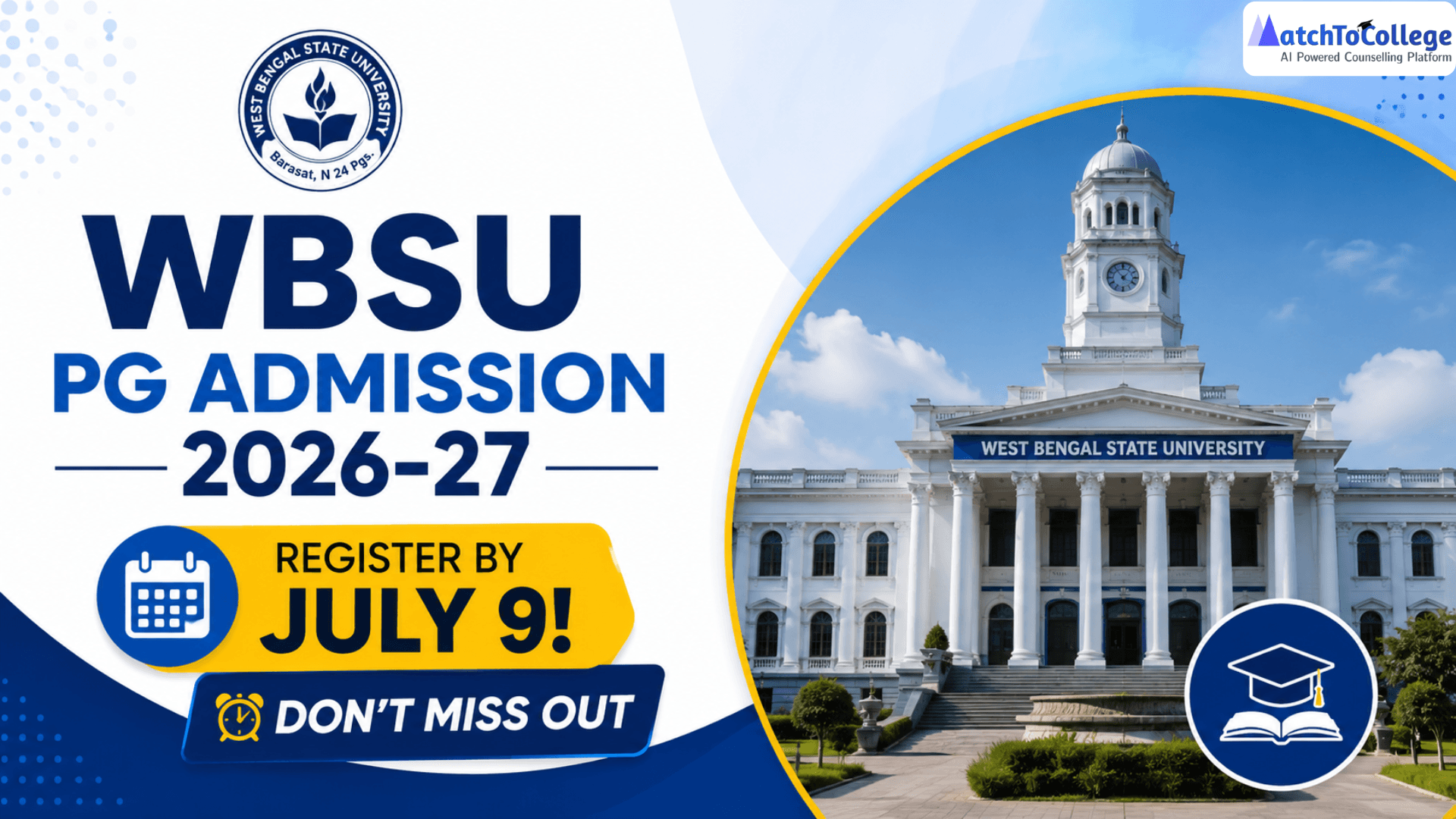 WBSU PG Admission 2026-27: Register by July 9! Don't Miss Out