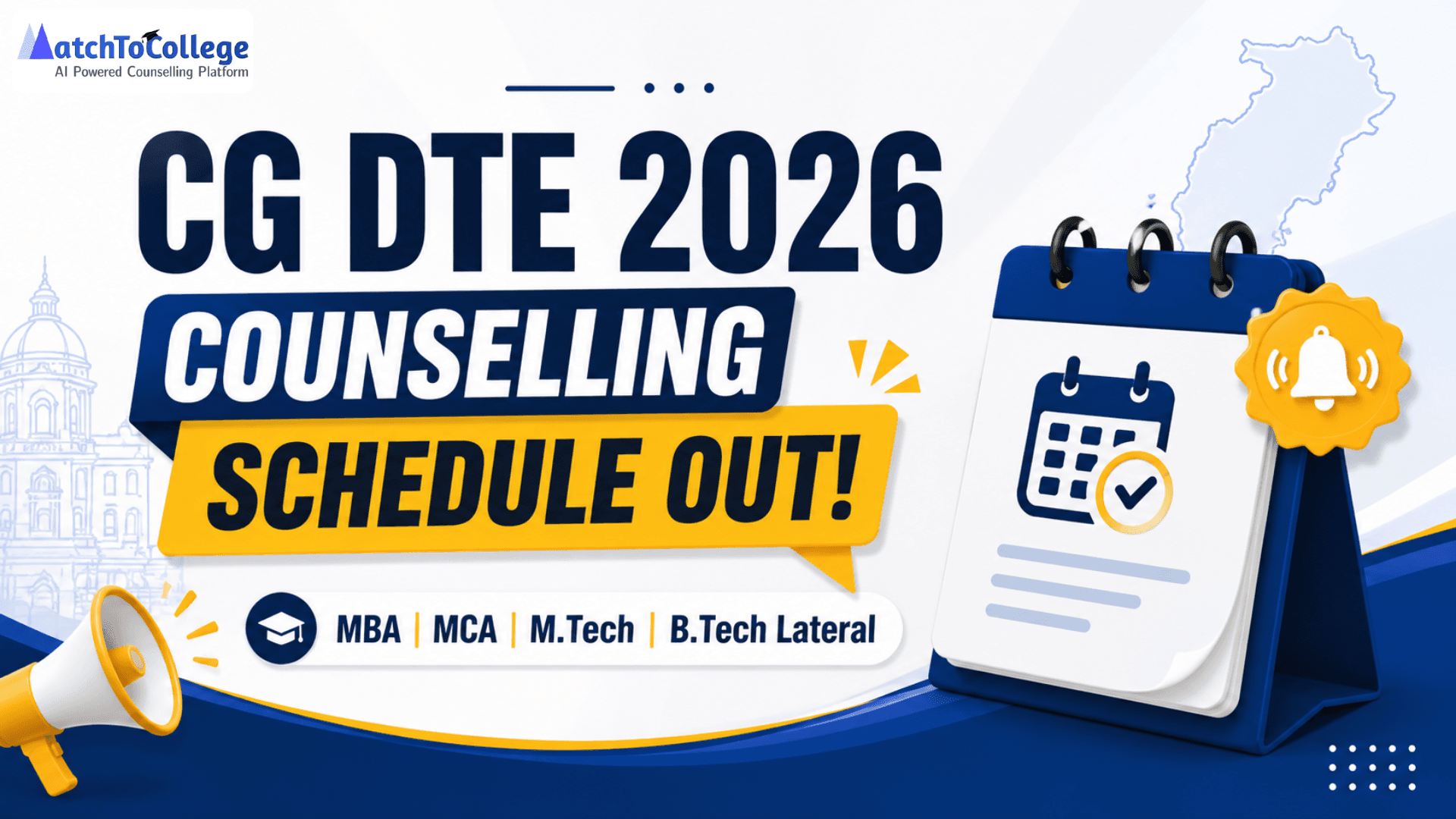 CG DTE 2026 Counselling Schedule OUT: MBA, MCA, M.Tech, B.Tech Lateral