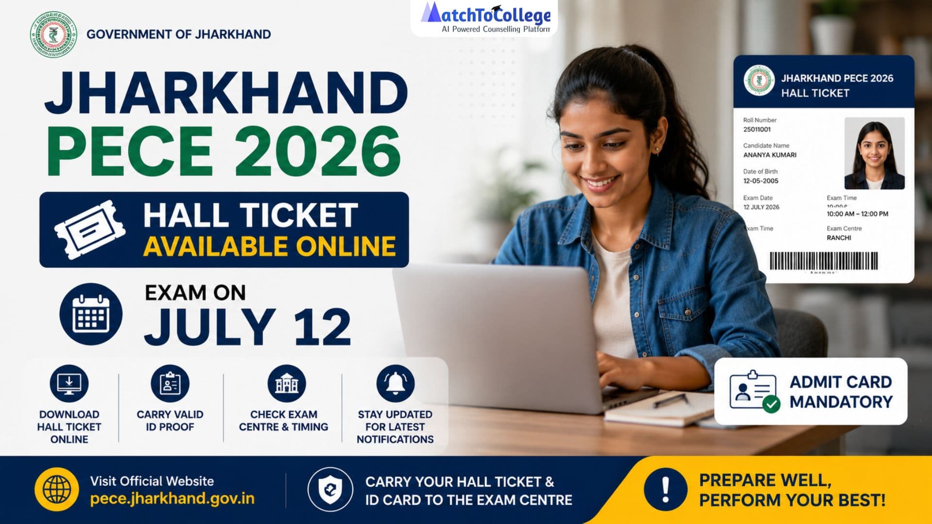 Jharkhand PECE 2026 Hall Ticket Out: Exam July 12 – Don't Miss Out!