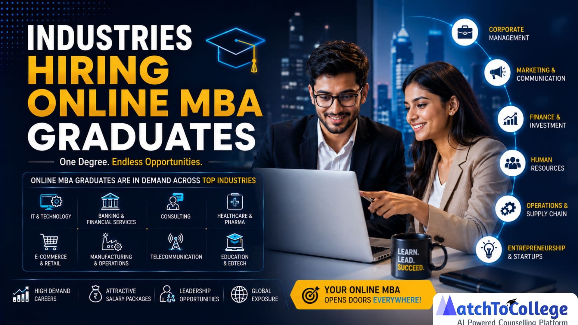 Top Industries Actively Hiring Online MBA Graduates