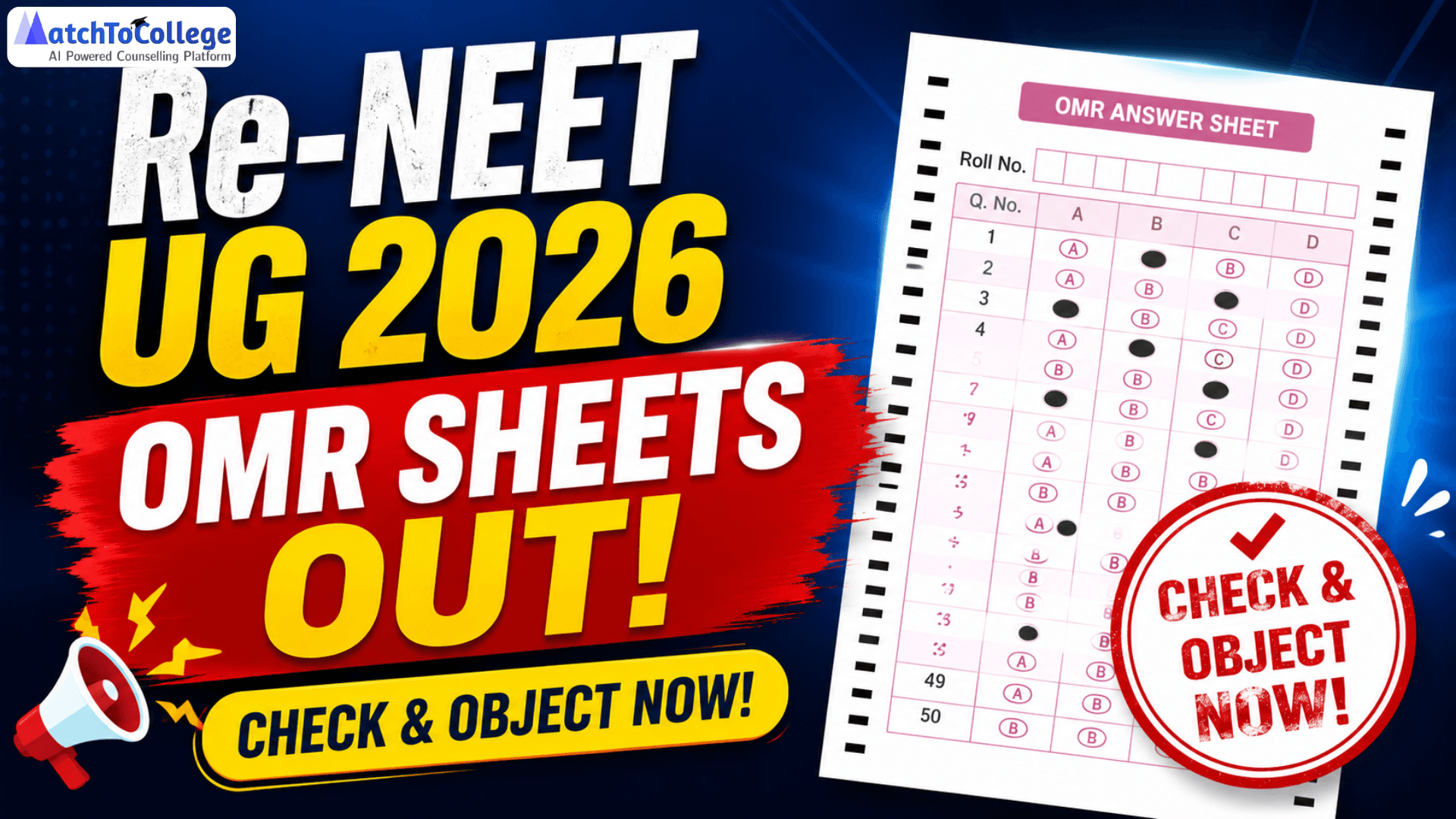 Re-NEET UG 2026 OMR Sheets OUT: Check & Object Now!