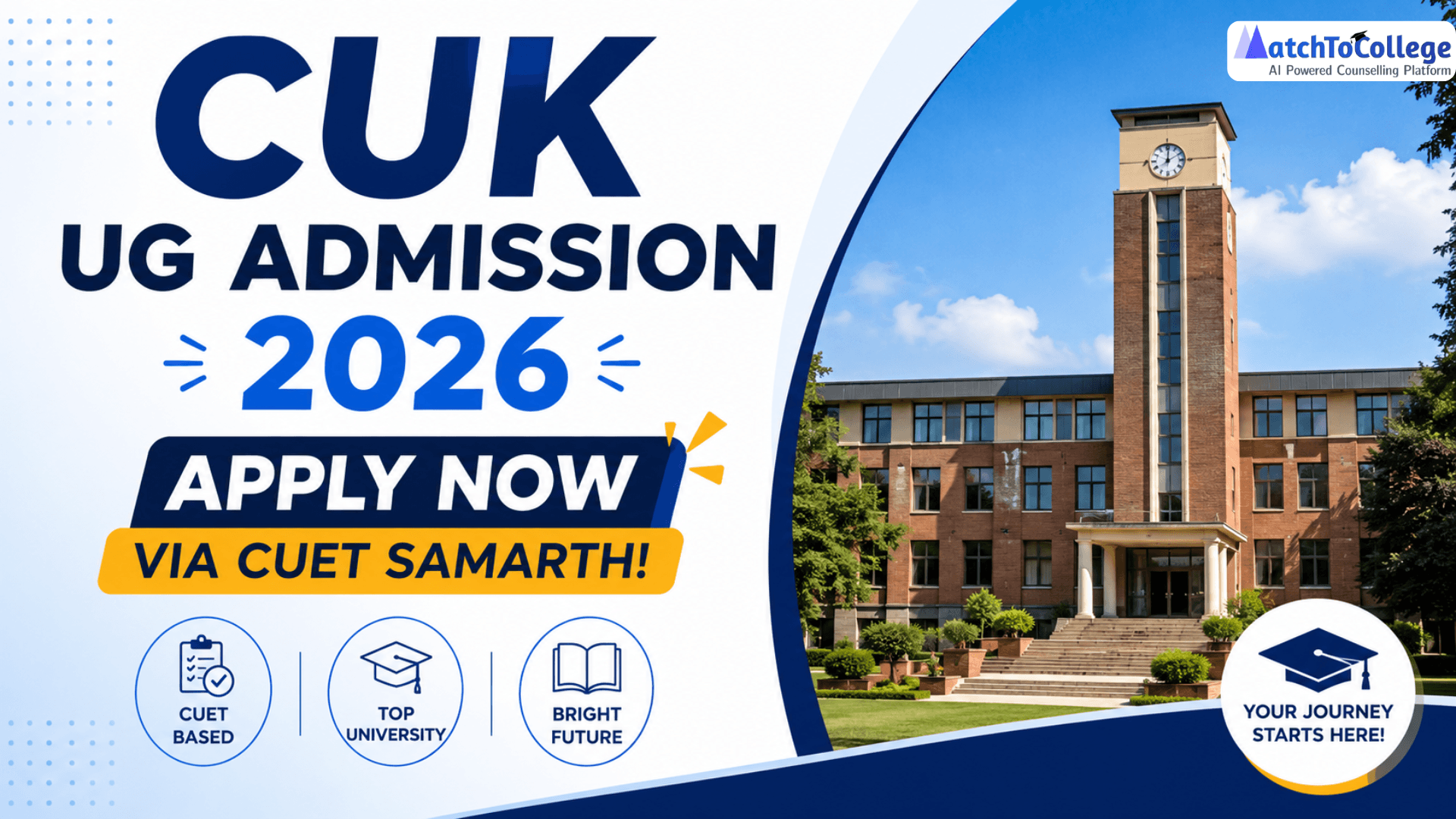 CUK UG Admission 2026: Apply Now via CUET Samarth!
