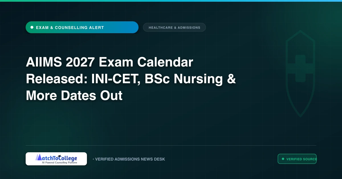 AIIMS 2027 Exam Calendar Released: INI-CET, BSc Nursing & More Dates Out