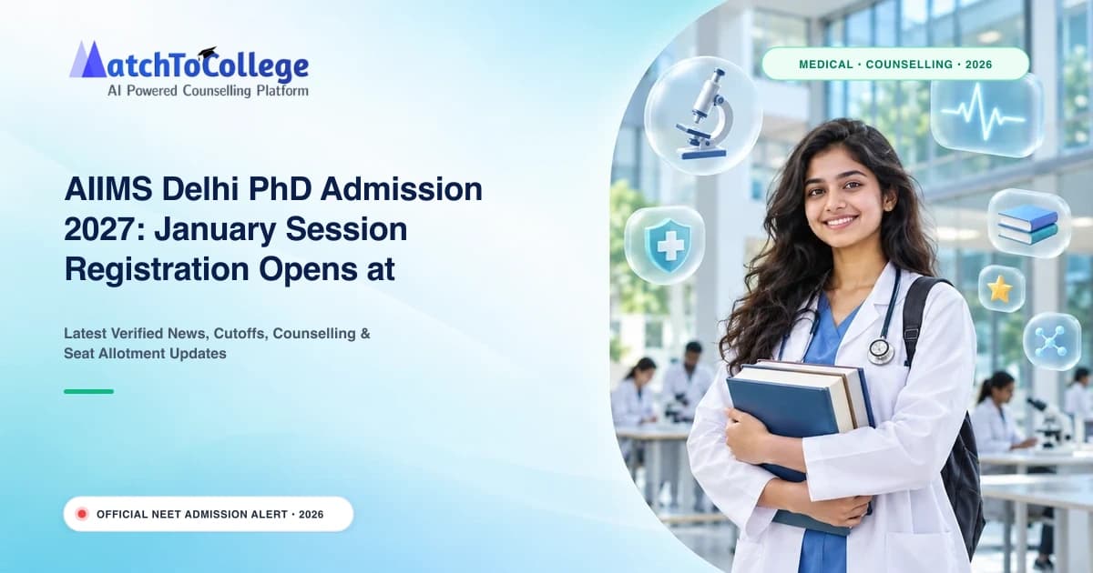 AIIMS Delhi PhD Admission 2027: January Session Registration Opens at aiimsexams.ac.in