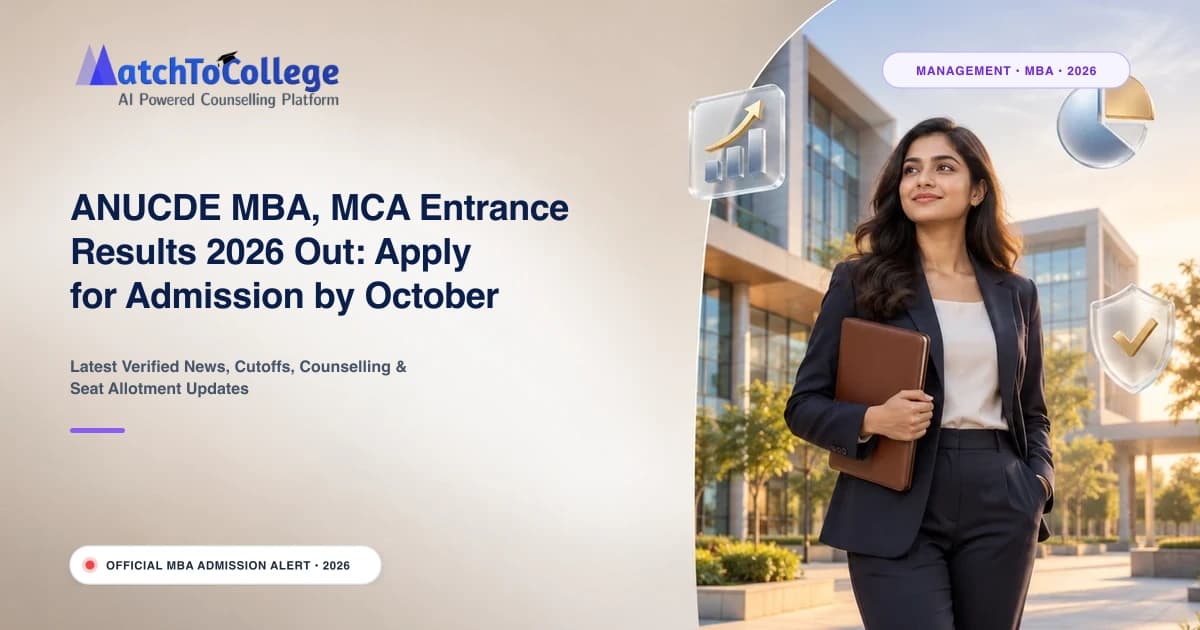 ANUCDE MBA, MCA Entrance Results 2026 Out: Apply for Admission by October 10