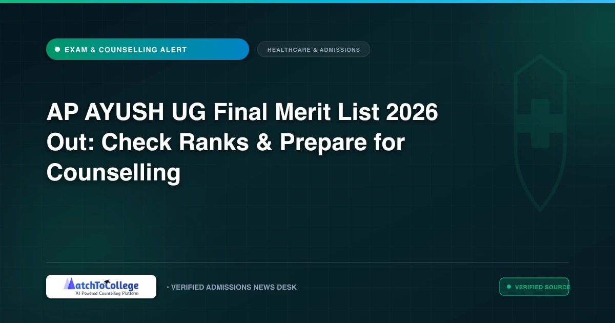 AP AYUSH UG Final Merit List 2026 Out: Check Ranks & Prepare for Counselling