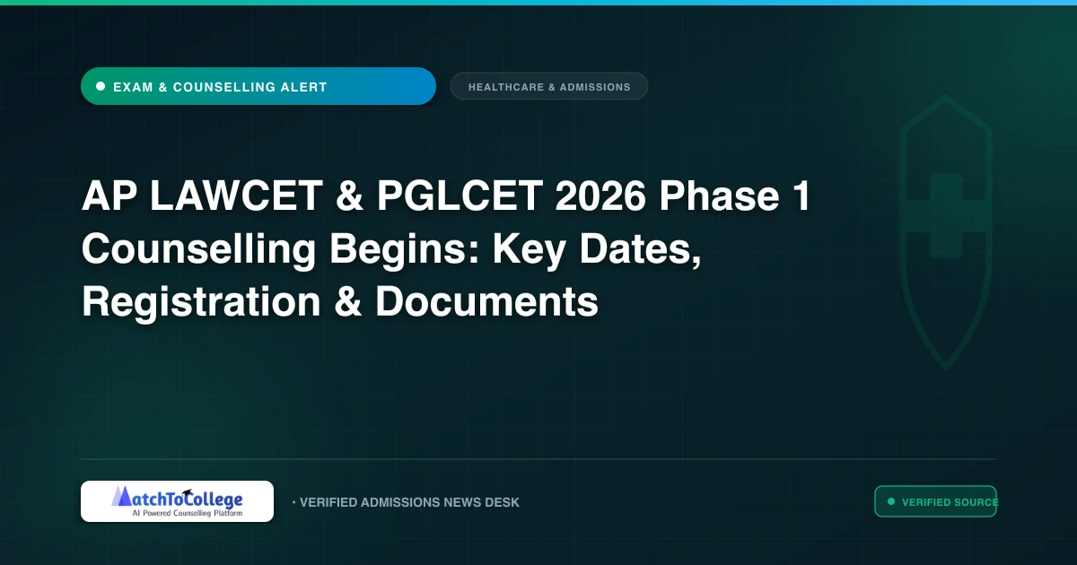 AP LAWCET & PGLCET 2026 Phase 1 Counselling Begins: Key Dates, Registration & Documents