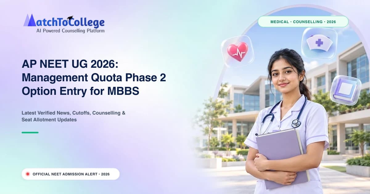 AP NEET UG 2026: Management Quota Phase 2 Option Entry for MBBS Seats Now Open