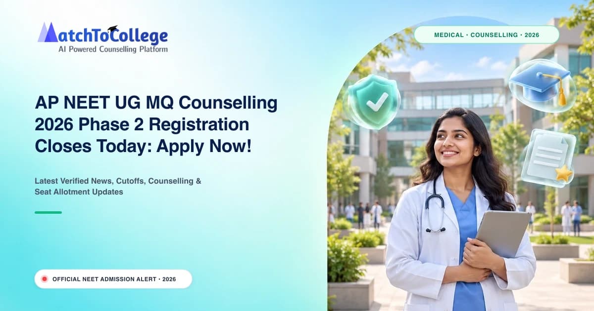 AP NEET UG MQ Counselling 2026 Phase 2 Registration Closes Today: Apply Now!