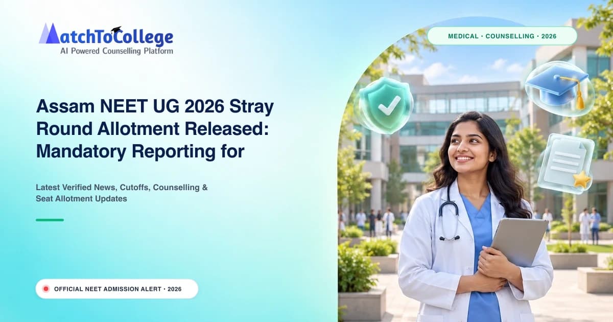 Assam NEET UG 2026 Stray Round Allotment Released: Mandatory Reporting for MBBS/BDS Seats