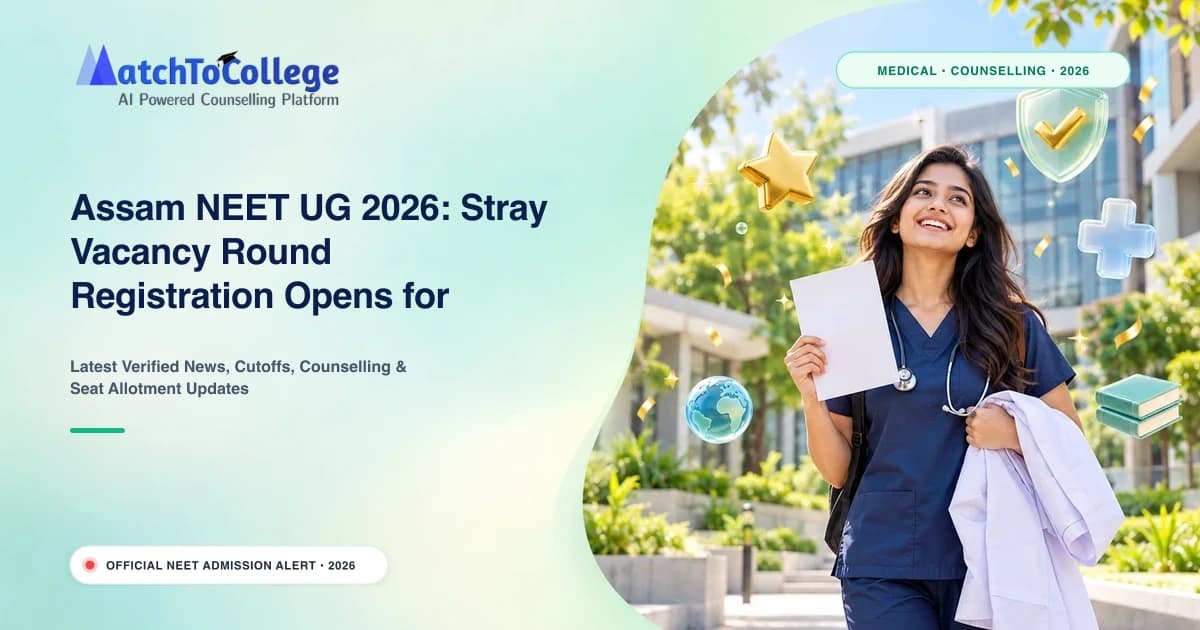 Assam NEET UG 2026: Stray Vacancy Round Registration Opens for MBBS/BDS Seats