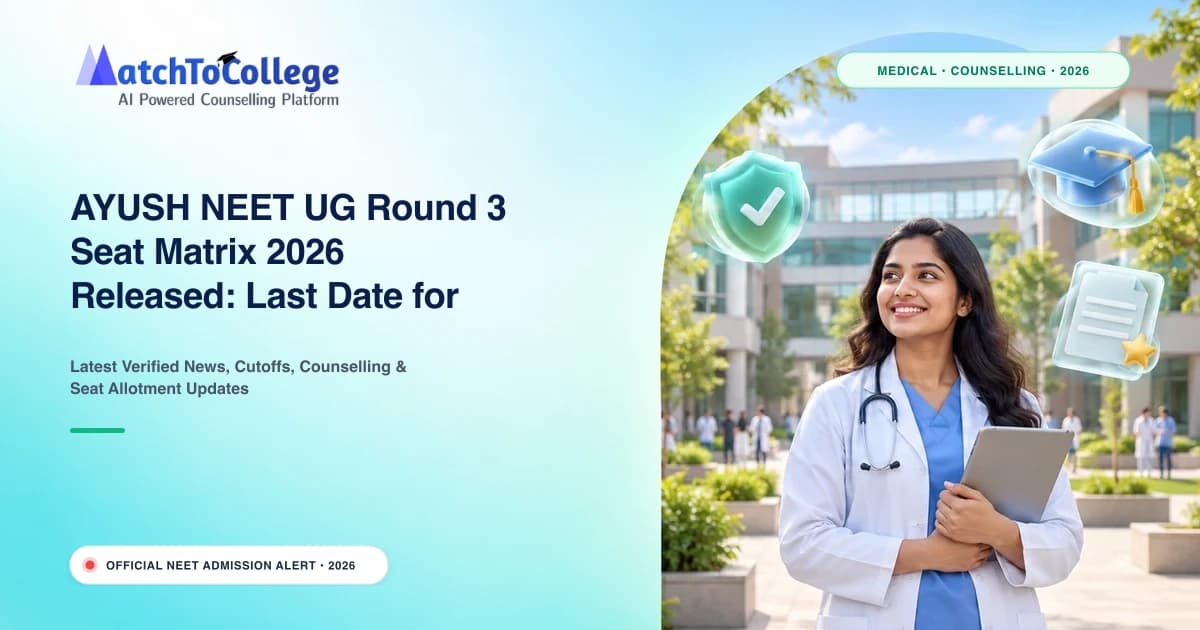 AYUSH NEET UG Round 3 Seat Matrix 2026 Released: Last Date for Choice Filling Nears