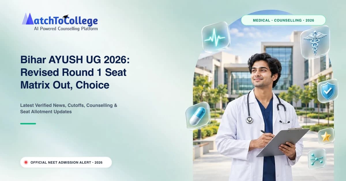 Bihar AYUSH UG 2026: Revised Round 1 Seat Matrix Out, Choice Locking Deadline Nears