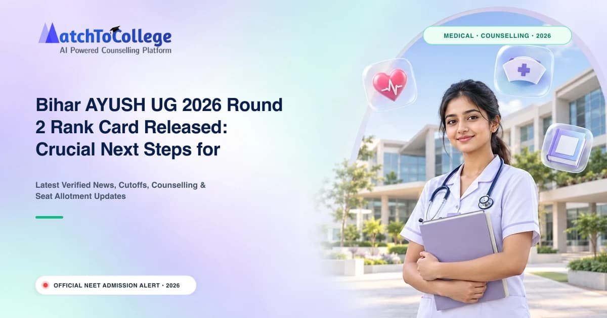 Bihar AYUSH UG 2026 Round 2 Rank Card Released: Crucial Next Steps for BAMS, BHMS, BUMS Aspirants
