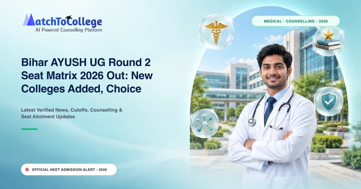 Bihar AYUSH UG Round 2 Seat Matrix 2026 Out: New Colleges Added, Choice Locking Closes Soon