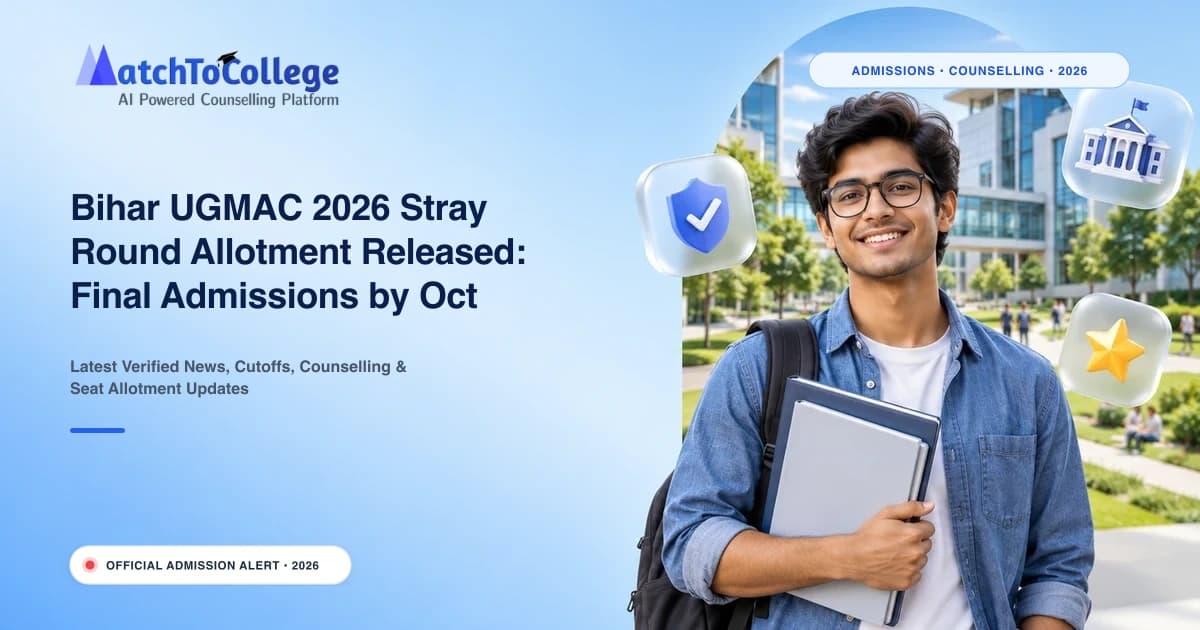 Bihar UGMAC 2026 Stray Round Allotment Released: Final Admissions by Oct 31