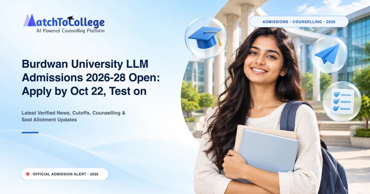 Burdwan University LLM Admissions 2026-28 Open: Apply by Oct 22, Test on Oct 29