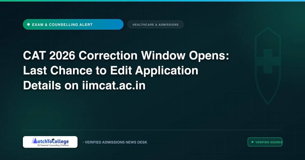 CAT 2026 Correction Window Opens: Last Chance to Edit Application Details on iimcat.ac.in
