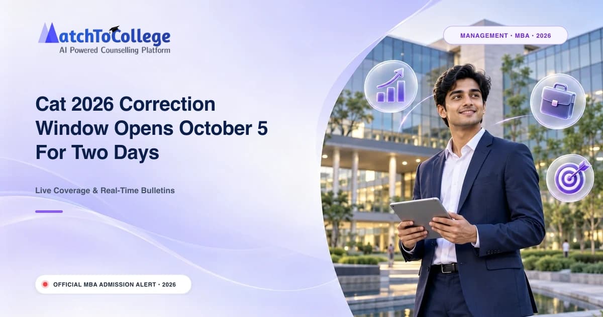 Cat 2026 Correction Window Opens October 5 For Two Days