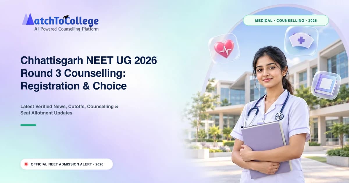 Chhattisgarh NEET UG 2026 Round 3 Counselling: Registration & Choice Filling Begins