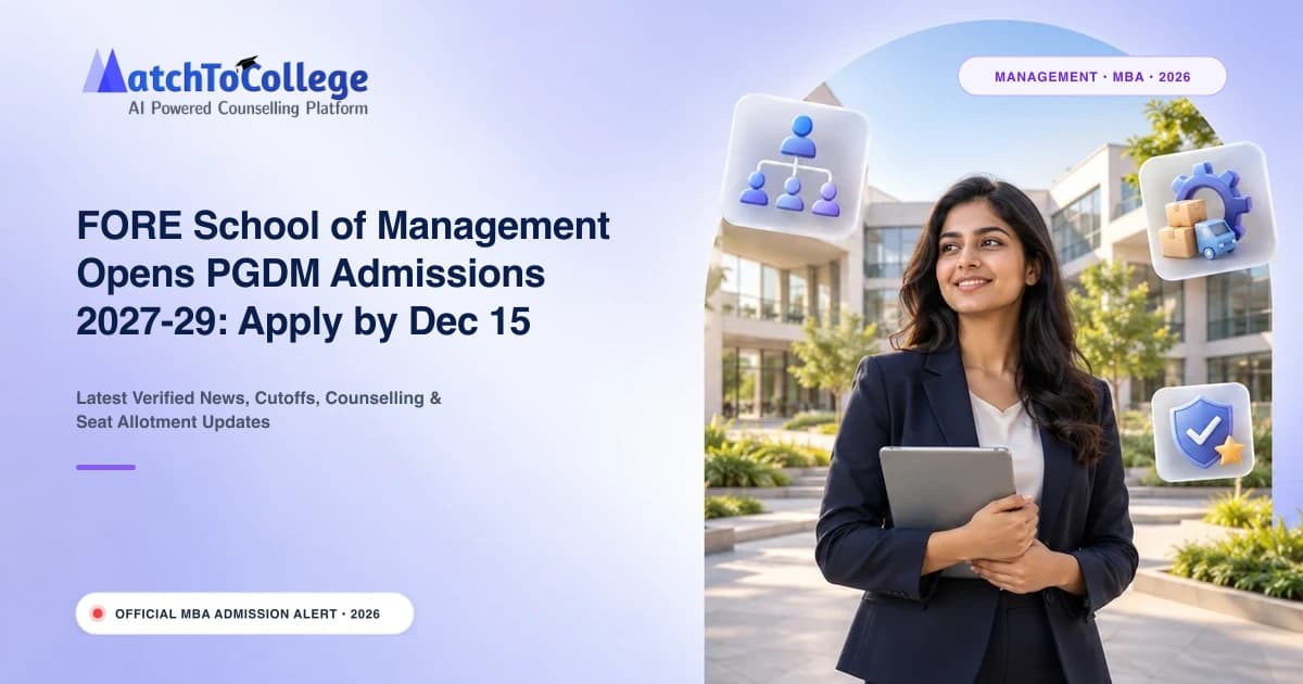 FORE School of Management Opens PGDM Admissions 2027-29: Apply by Dec 15
