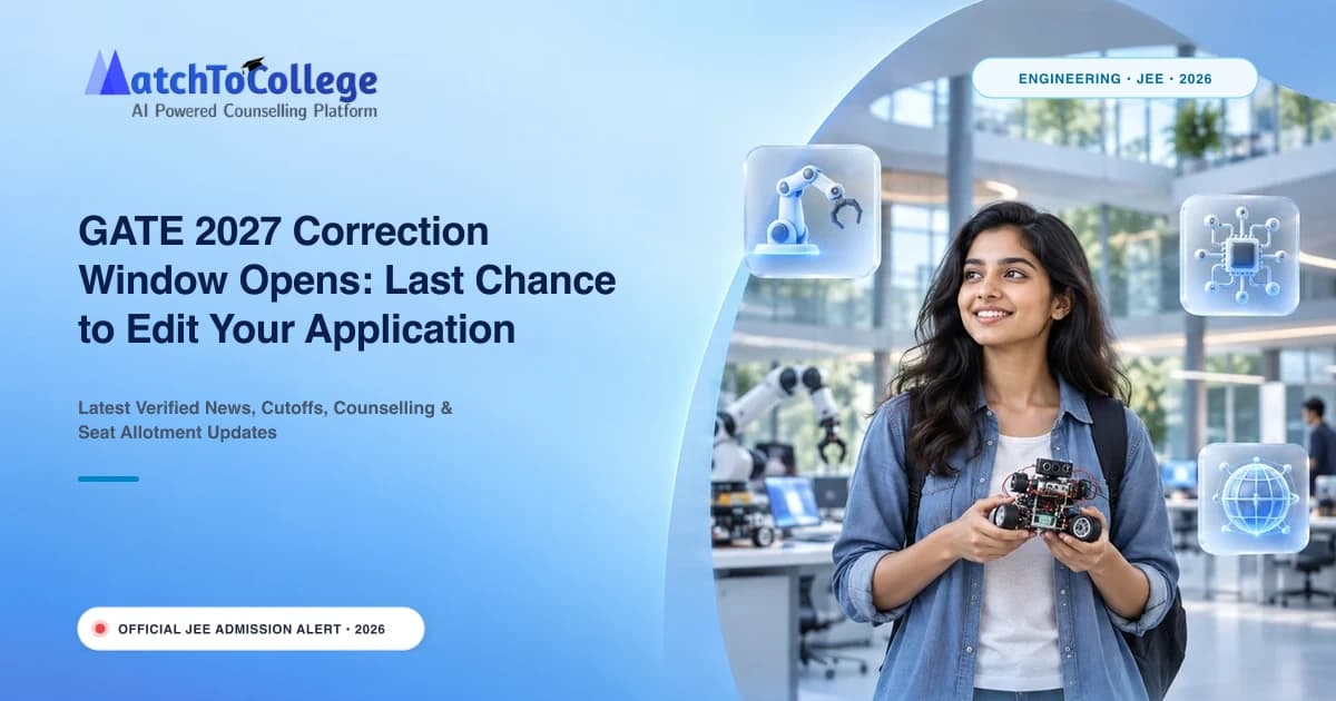 GATE 2027 Correction Window Opens: Last Chance to Edit Your Application