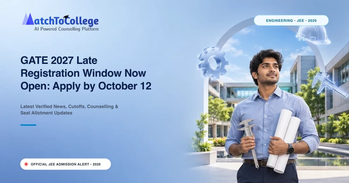 GATE 2027 Late Registration Window Now Open: Apply by October 12 with Surcharge