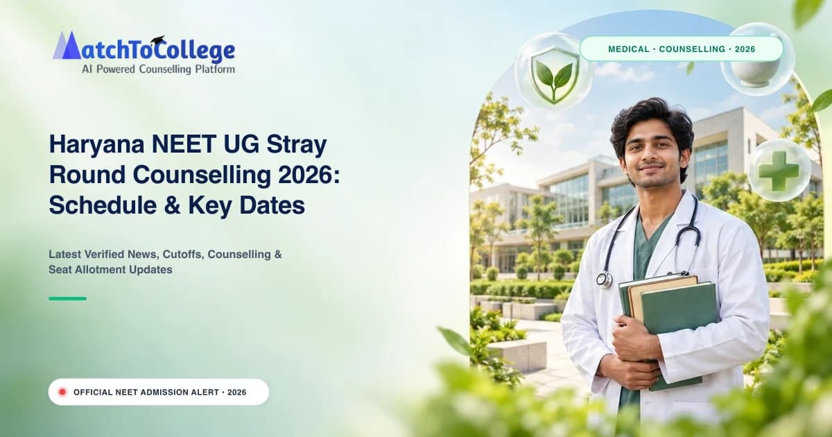 Haryana NEET UG Stray Round Counselling 2026: Schedule & Key Dates Released