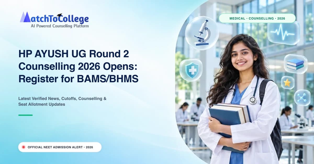 HP AYUSH UG Round 2 Counselling 2026 Opens: Register for BAMS/BHMS Now