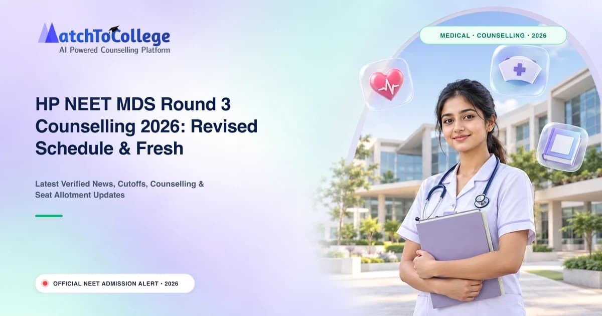 HP NEET MDS Round 3 Counselling 2026: Revised Schedule & Fresh Registrations Open