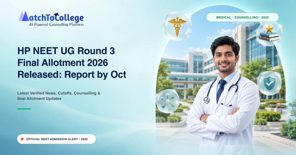 HP NEET UG Round 3 Final Allotment 2026 Released: Report by Oct 17