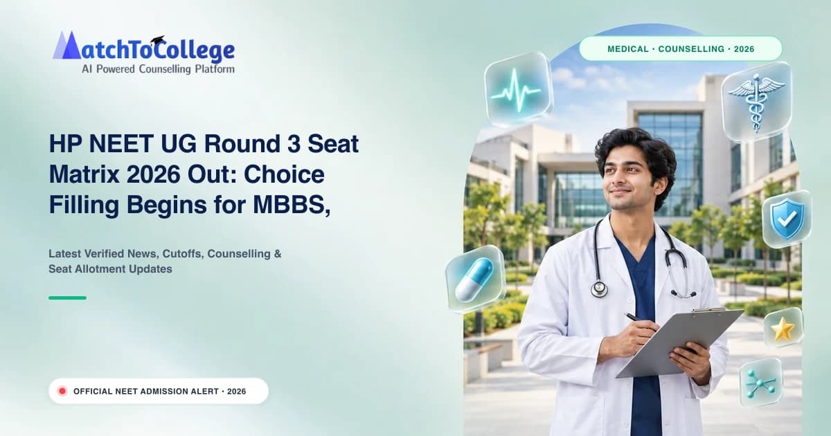 HP NEET UG Round 3 Seat Matrix 2026 Out: Choice Filling Begins for MBBS, BDS