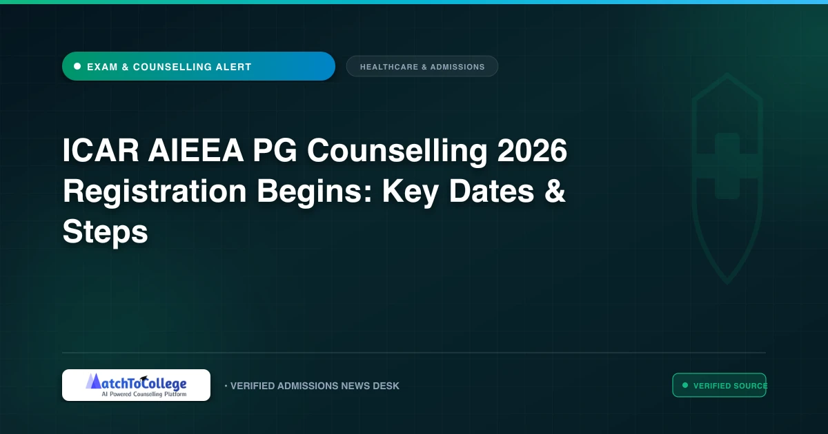 ICAR AIEEA PG Counselling 2026 Registration Begins: Key Dates & Steps