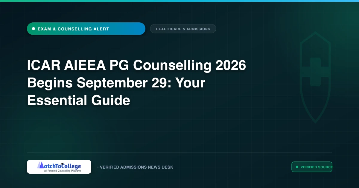 ICAR AIEEA PG Counselling 2026 Begins September 29: Your Essential Guide