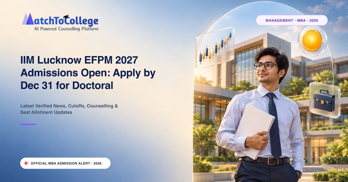IIM Lucknow EFPM 2027 Admissions Open: Apply by Dec 31 for Doctoral Program