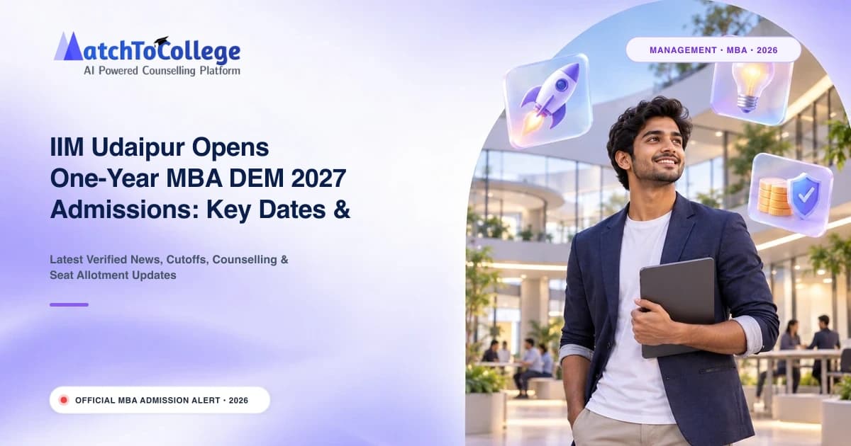 IIM Udaipur Opens One-Year MBA DEM 2027 Admissions: Key Dates & Eligibility