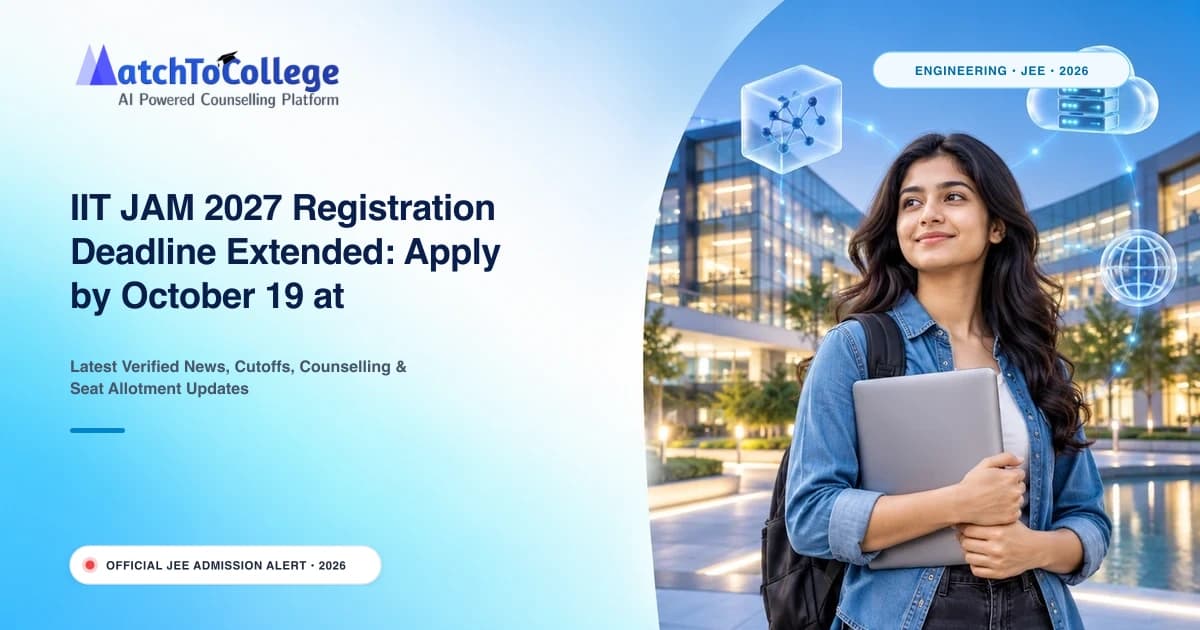 IIT JAM 2027 Registration Deadline Extended: Apply by October 19 at joaps.iitkgp.ac.in