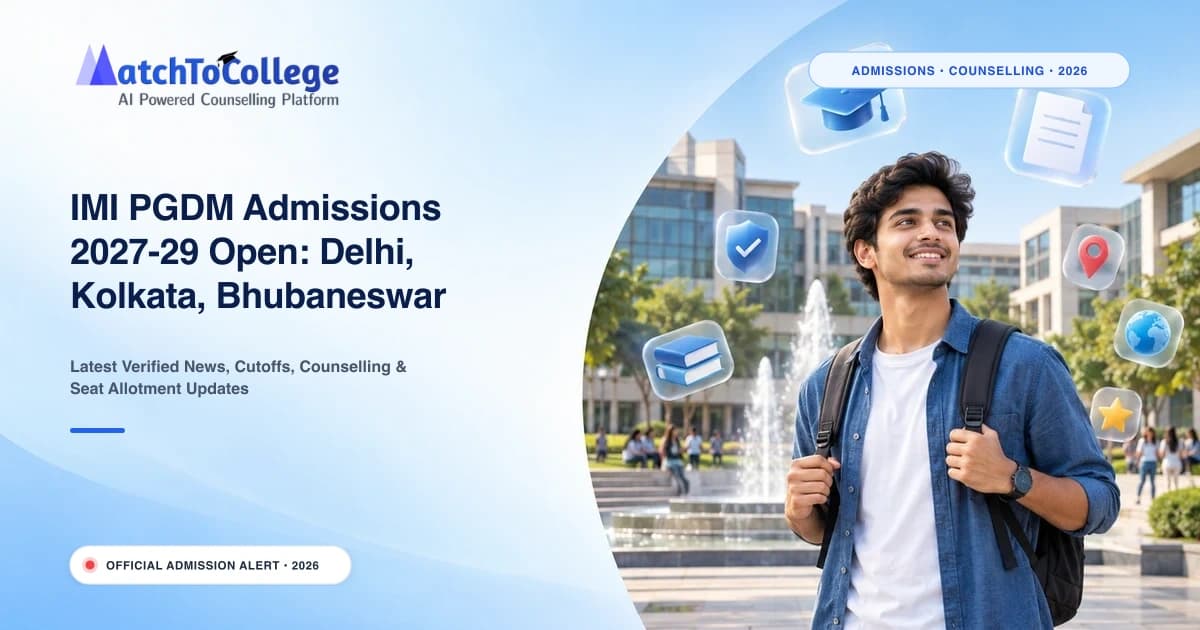 IMI PGDM Admissions 2027-29 Open: Delhi, Kolkata, Bhubaneswar Invites Applications