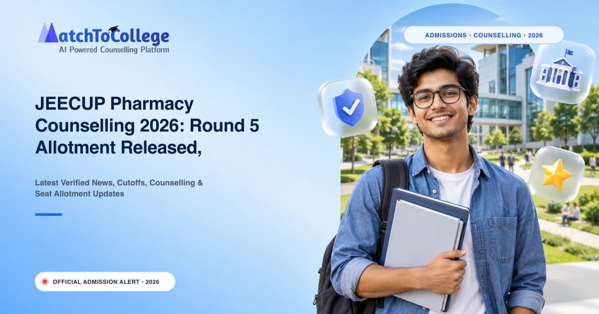 JEECUP Pharmacy Counselling 2026: Round 5 Allotment Released, Verification Deadline Extended