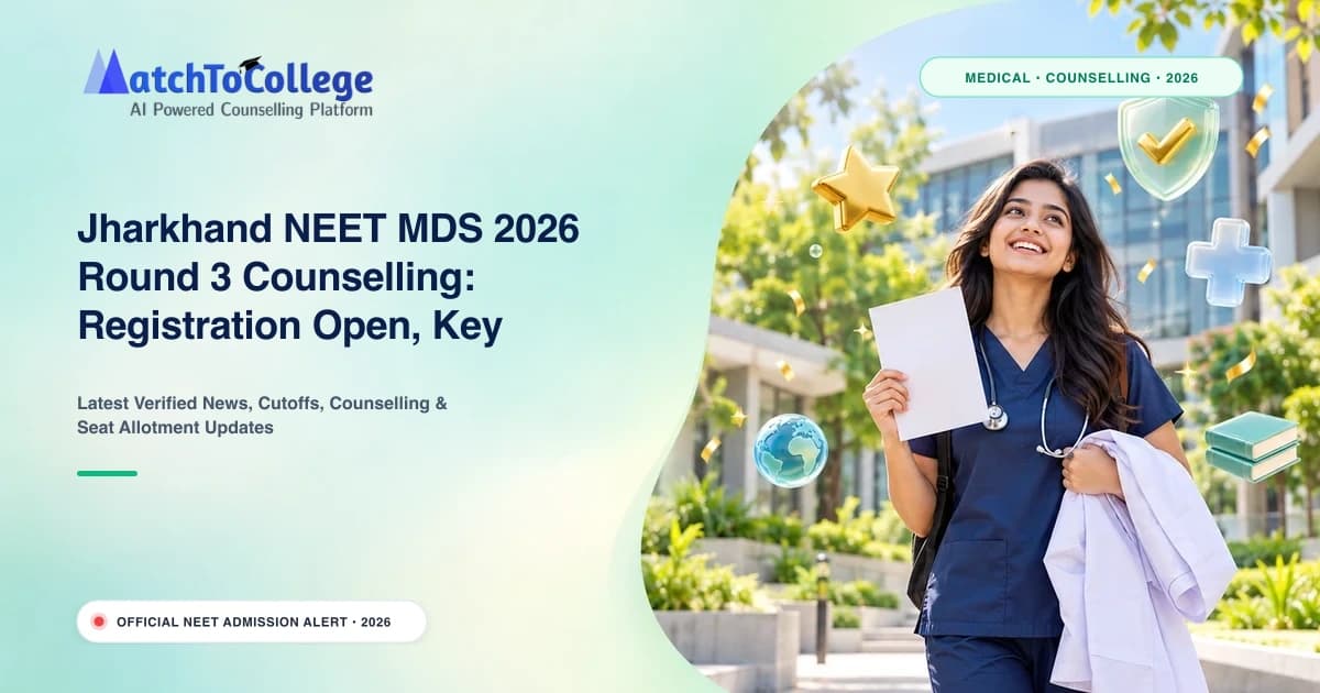 Jharkhand NEET MDS 2026 Round 3 Counselling: Registration Open, Key Dates & Eligibility