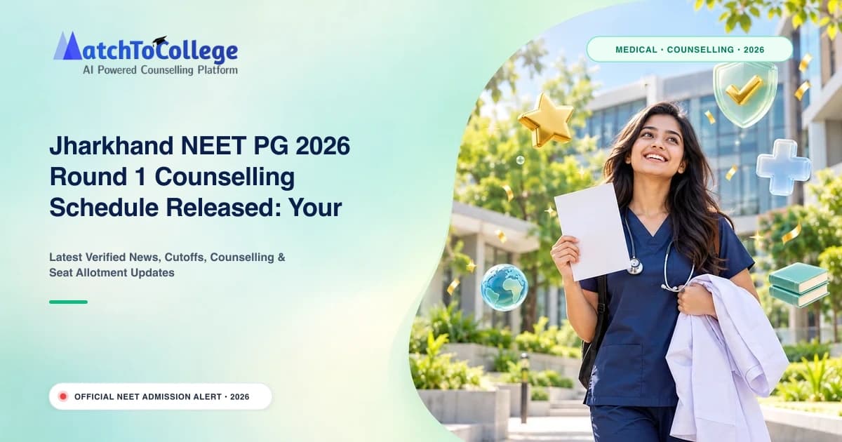 Jharkhand NEET PG 2026 Round 1 Counselling Schedule Released: Your Guide to Registration & Seat Allotment