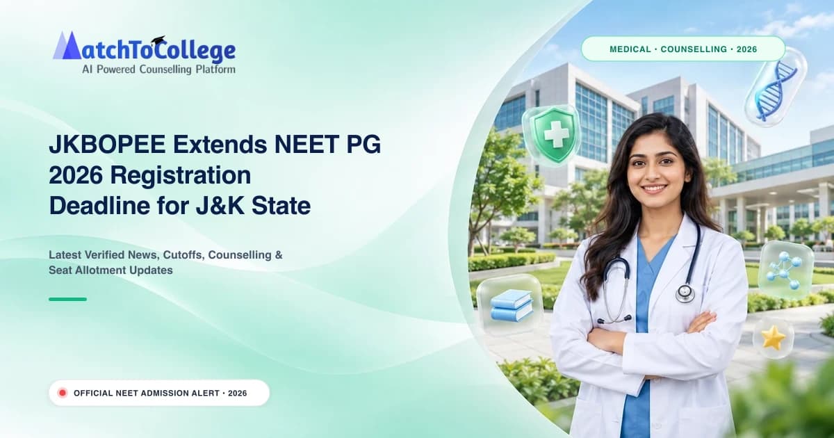 JKBOPEE Extends NEET PG 2026 Registration Deadline for J&K State Quota MD/MS