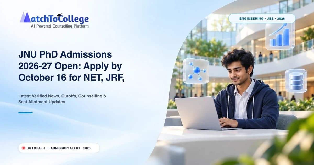 JNU PhD Admissions 2026-27 Open: Apply by October 16 for NET, JRF, GATE Categories