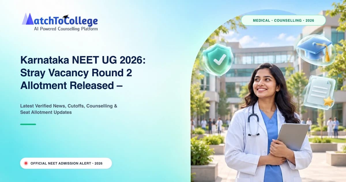 Karnataka NEET UG 2026: Stray Vacancy Round 2 Allotment Released – Final Steps for Admission