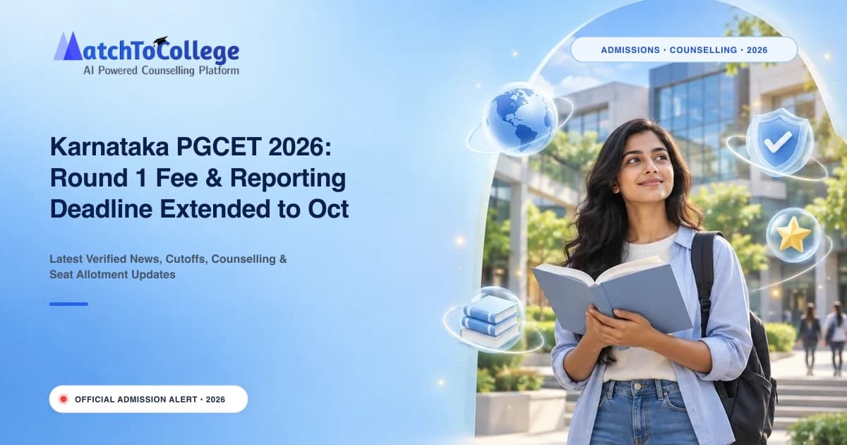 Karnataka PGCET 2026: Round 1 Fee & Reporting Deadline Extended to Oct 9