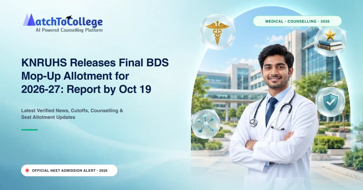 KNRUHS Releases Final BDS Mop-Up Allotment for 2026-27: Report by Oct 19