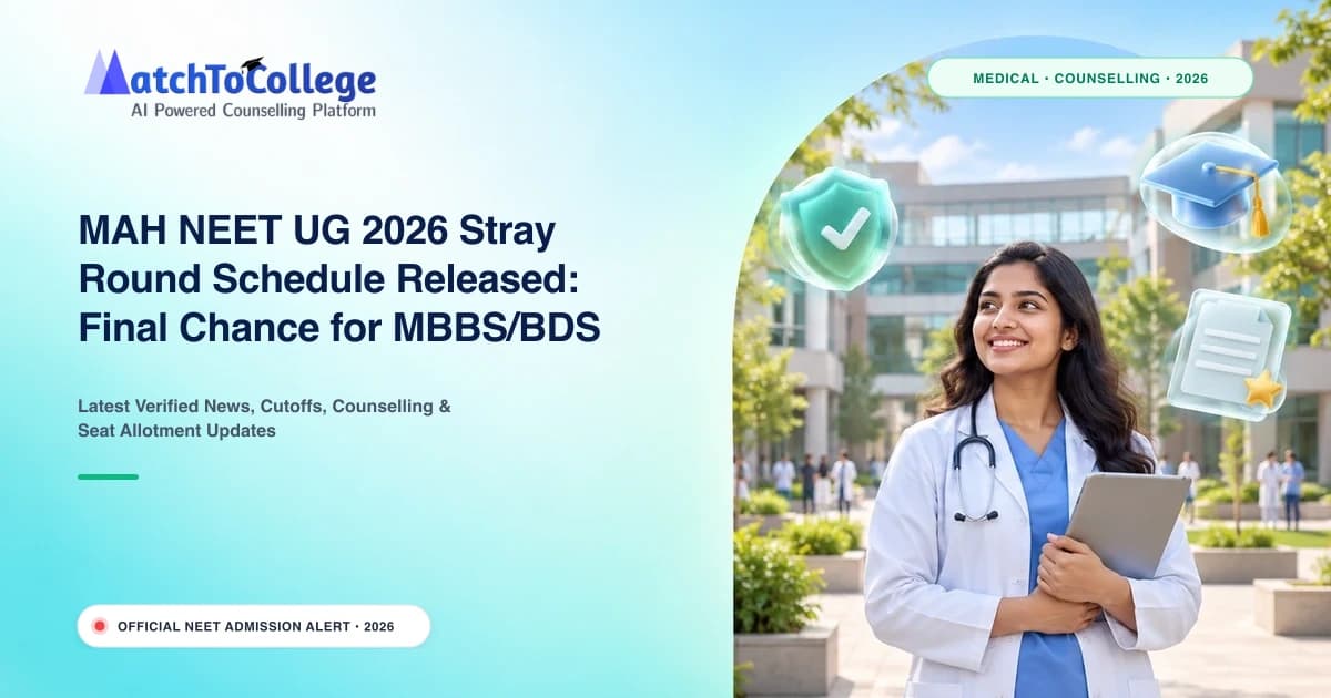 MAH NEET UG 2026 Stray Round Schedule Released: Final Chance for MBBS/BDS Seats