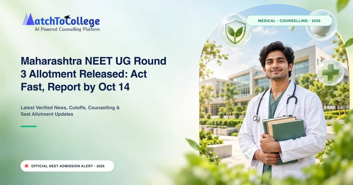 Maharashtra NEET UG Round 3 Allotment Released: Act Fast, Report by Oct 14