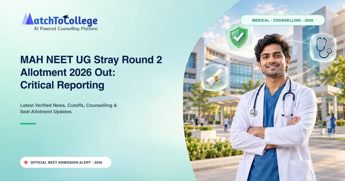MAH NEET UG Stray Round 2 Allotment 2026 Out: Critical Reporting Deadline Today